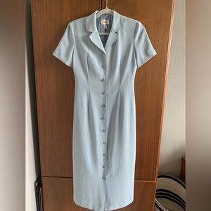 Blue Button Down Dress | Talbots